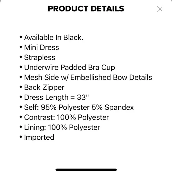 😘 Fashion Nova Bow Embellished Black Strapless Mini Dress 😘 - Picture 8 of 10